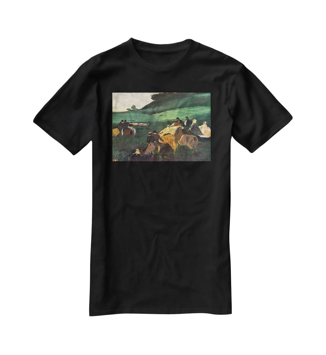 Riders in the landscape by Degas T-Shirt - Canvas Art Rocks - 1