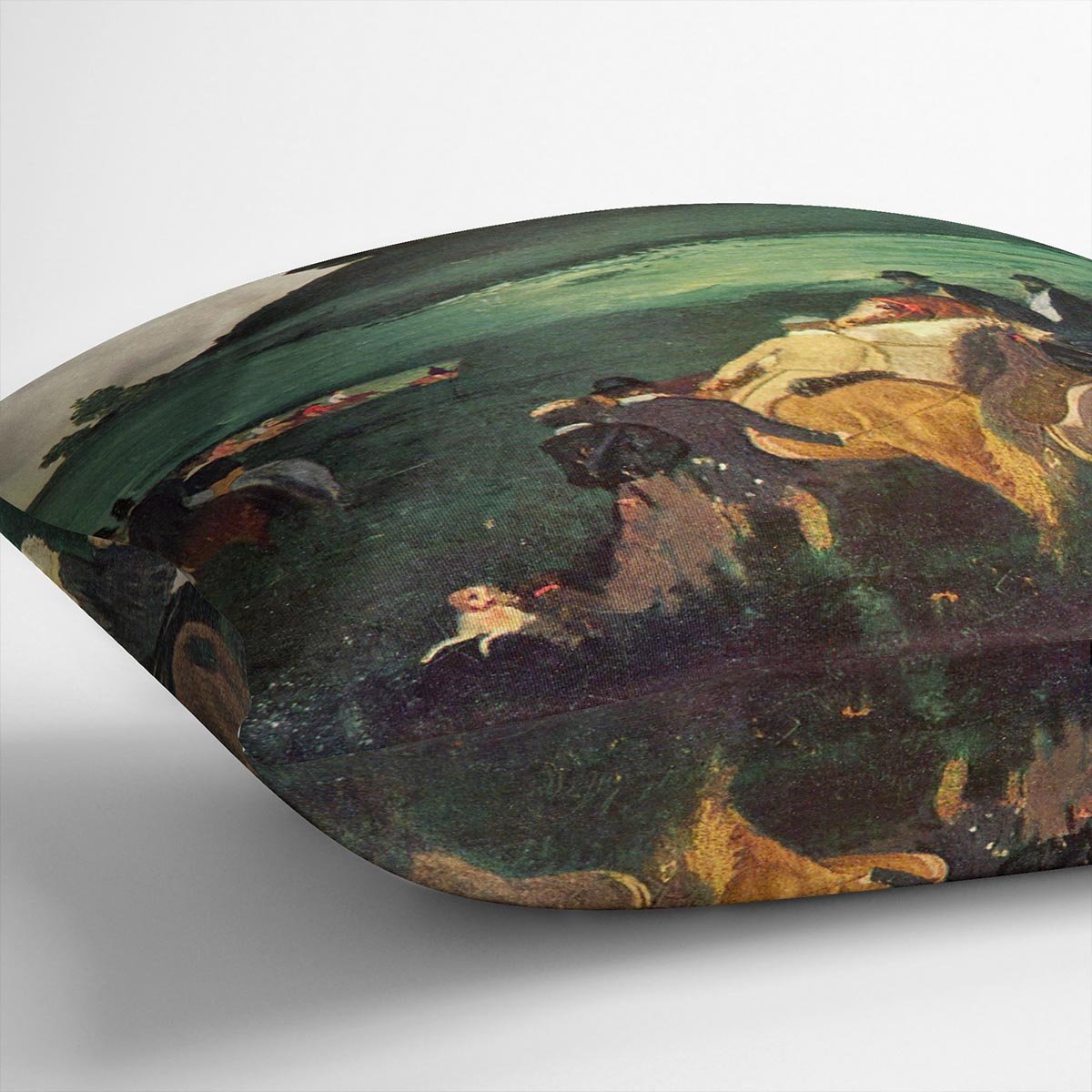 Riders in the landscape by Degas Cushion