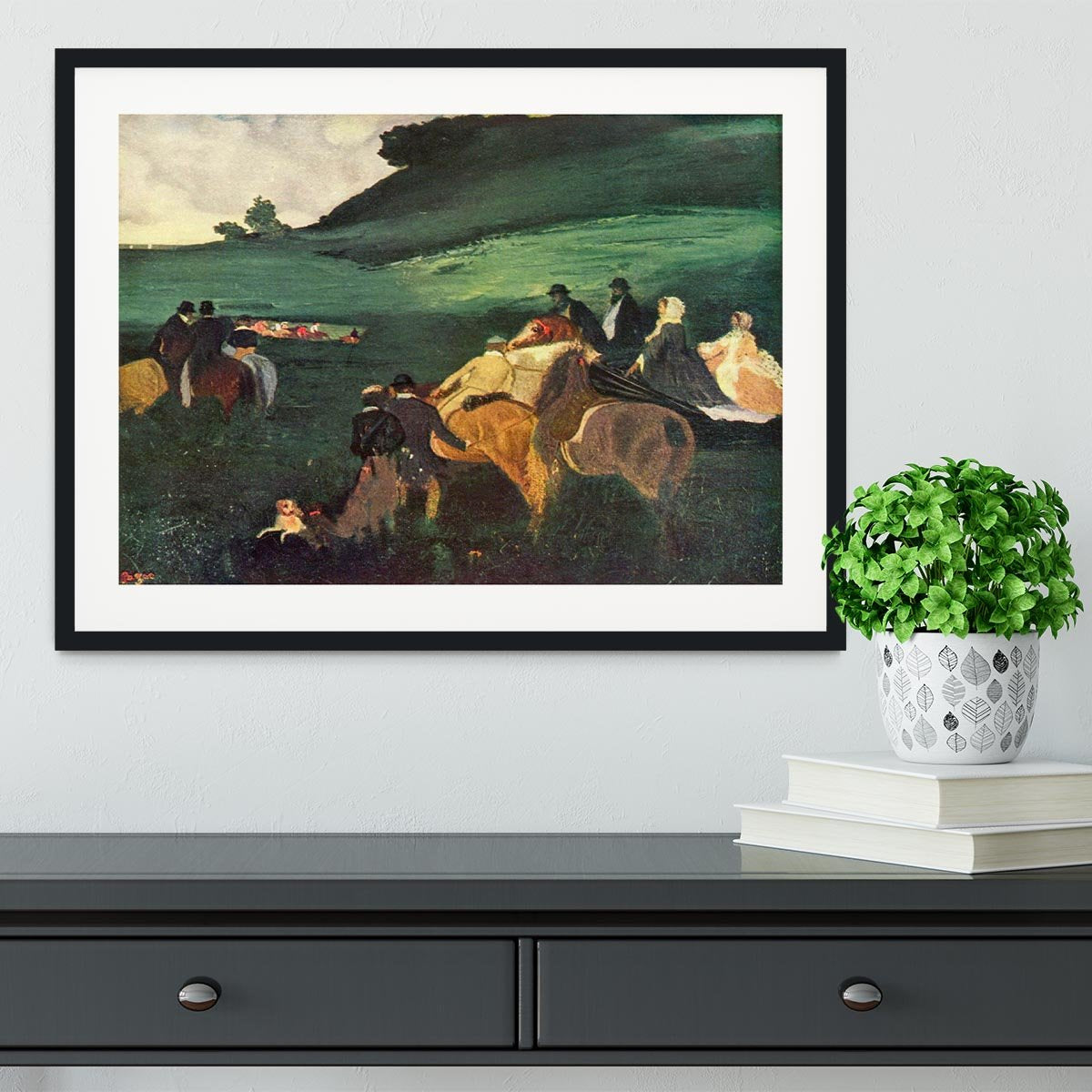 Riders in the landscape by Degas Framed Print - Canvas Art Rocks - 1