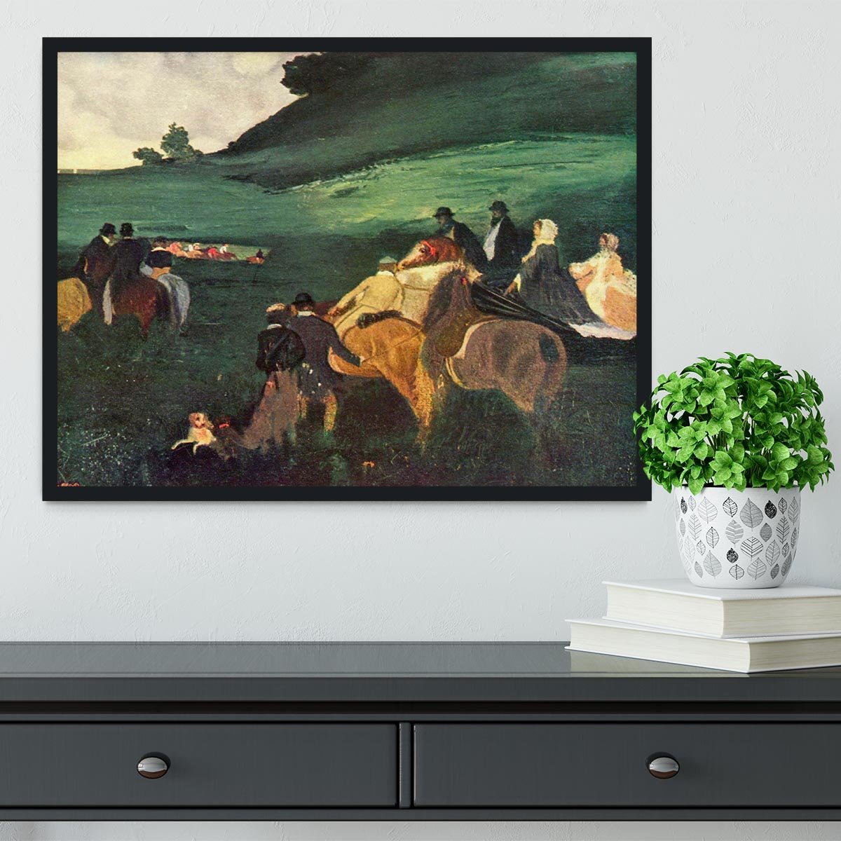 Riders in the landscape by Degas Framed Print - Canvas Art Rocks - 2