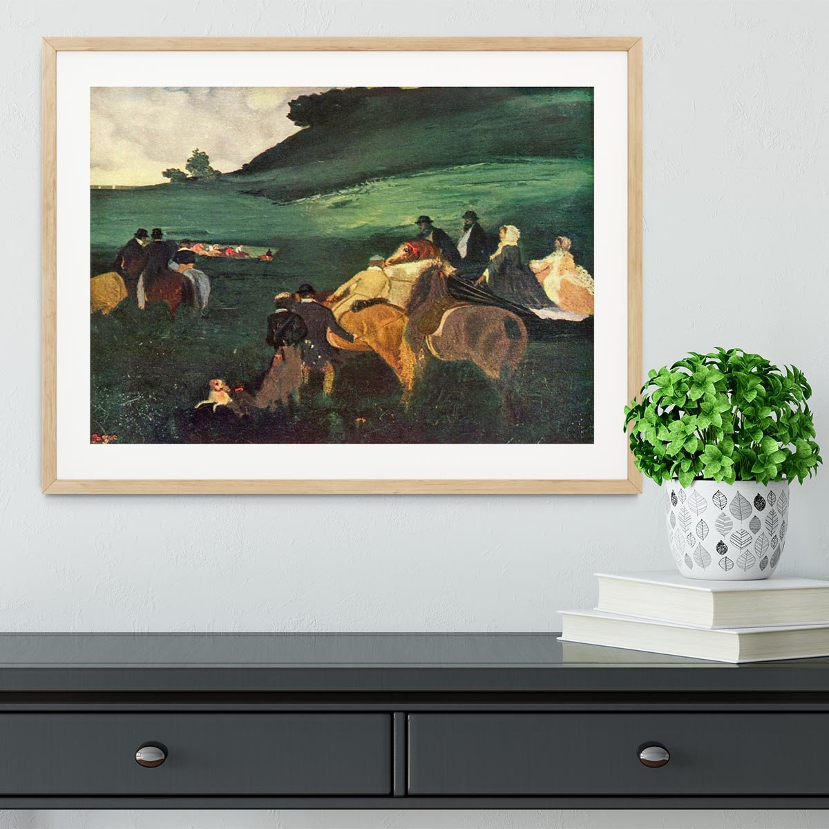Riders in the landscape by Degas Framed Print - Canvas Art Rocks - 3