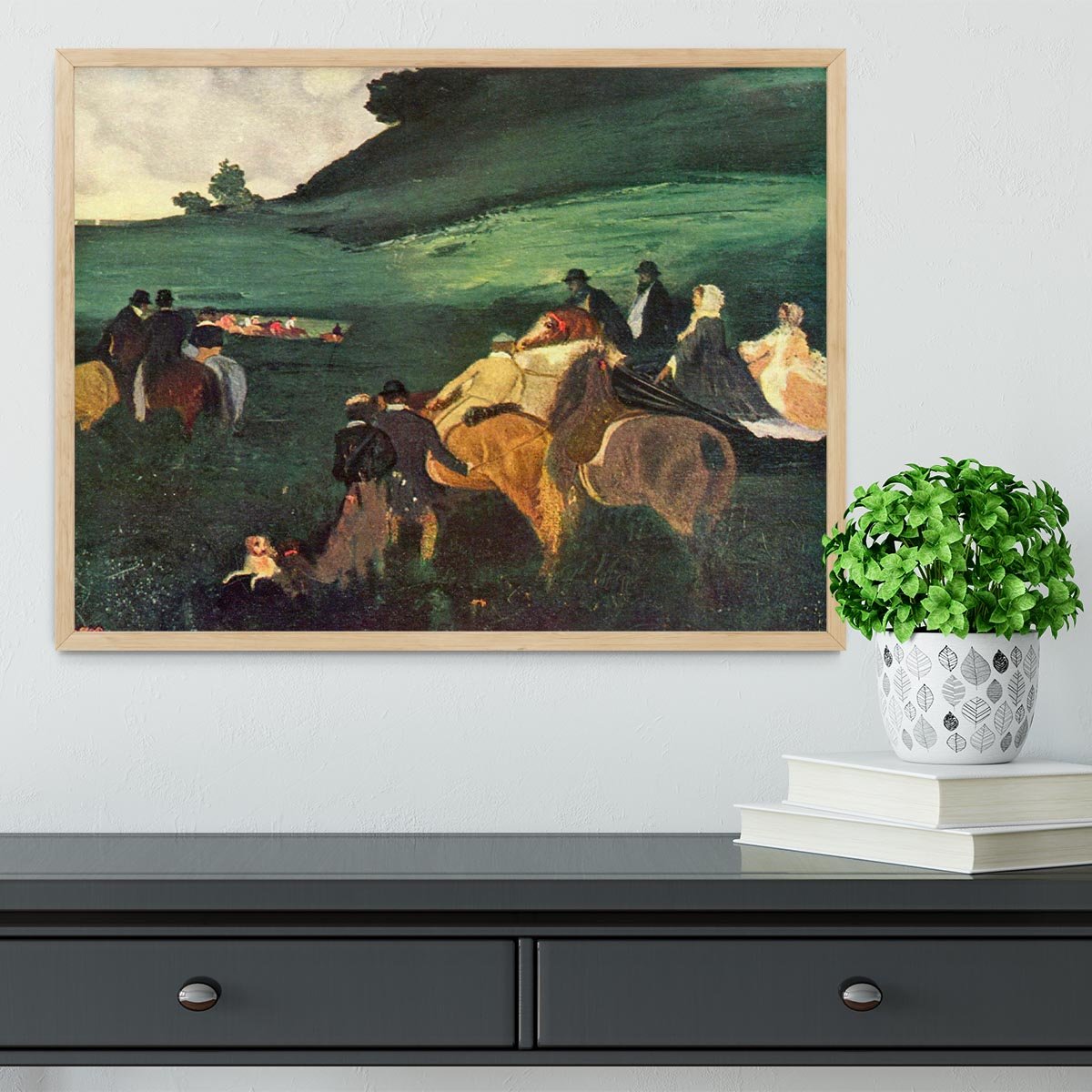Riders in the landscape by Degas Framed Print - Canvas Art Rocks - 4