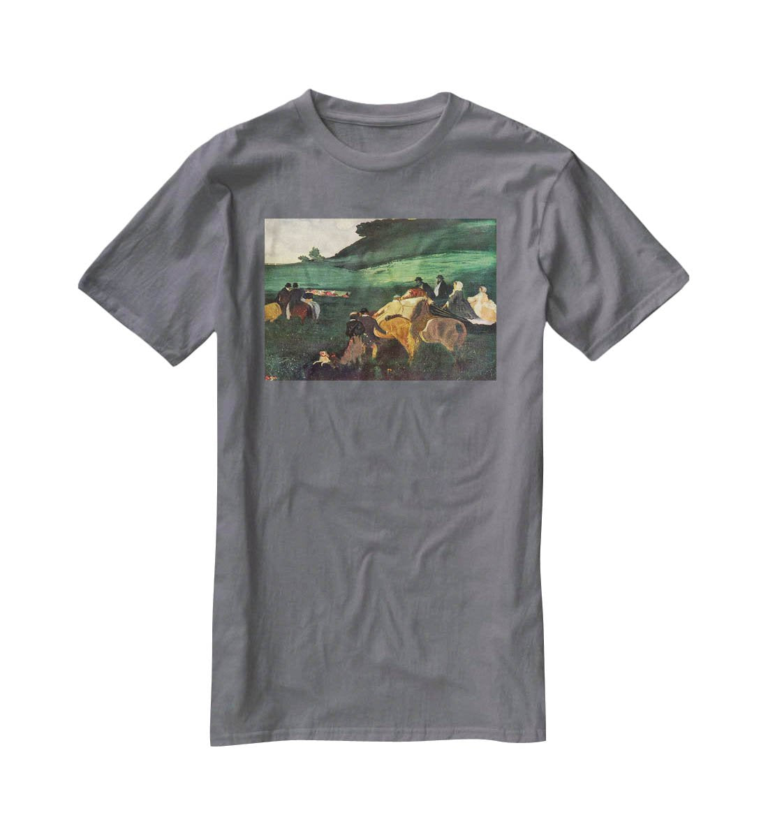 Riders in the landscape by Degas T-Shirt - Canvas Art Rocks - 3
