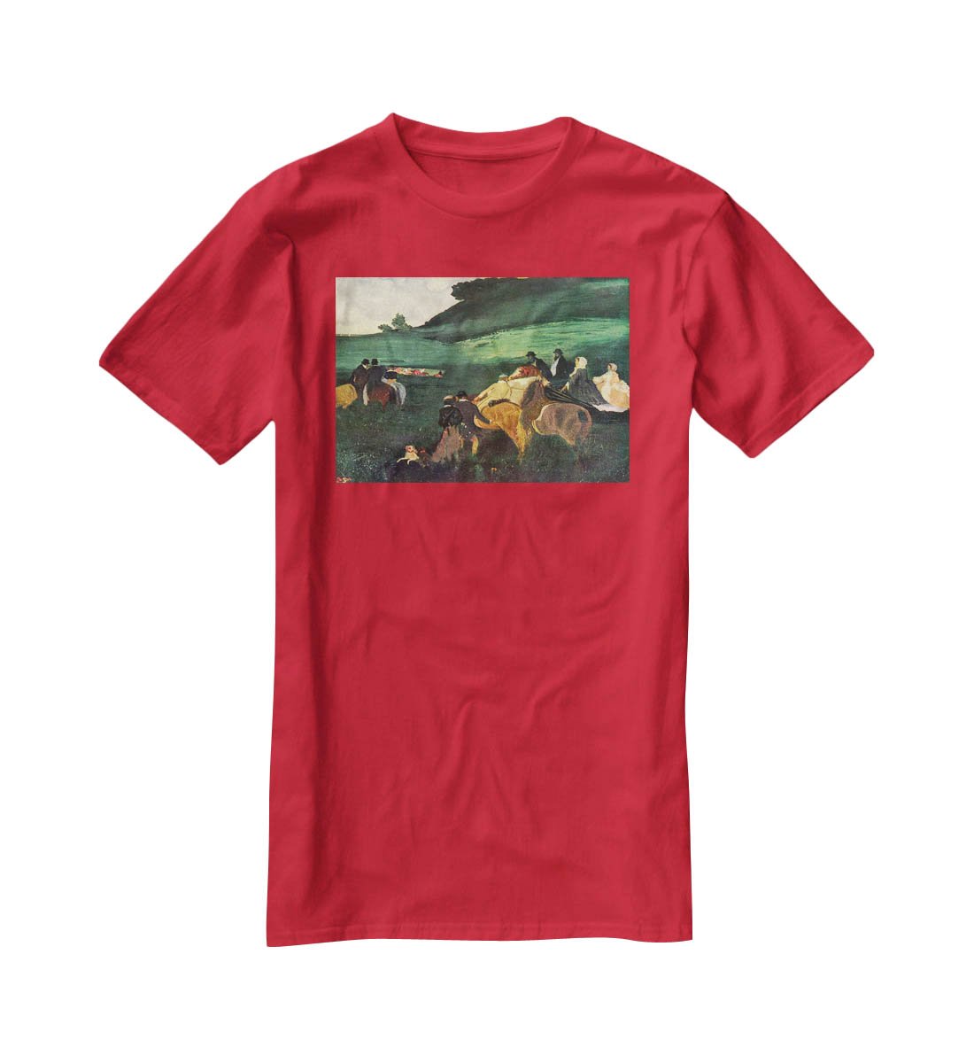 Riders in the landscape by Degas T-Shirt - Canvas Art Rocks - 4