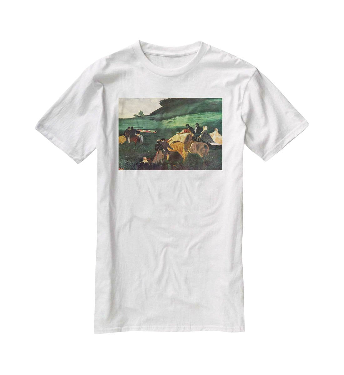 Riders in the landscape by Degas T-Shirt - Canvas Art Rocks - 5