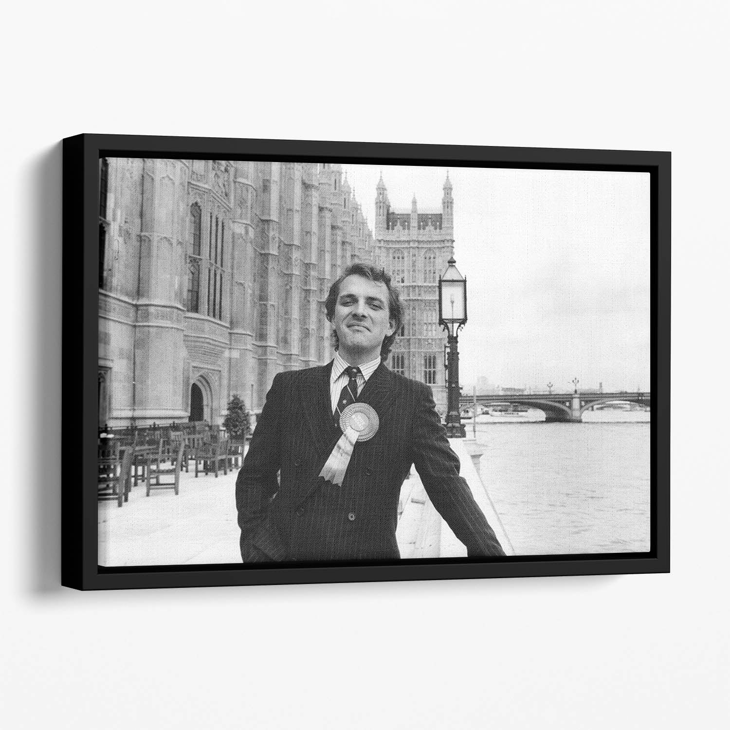 Rik Mayall as Alan B Stard Floating Framed Canvas