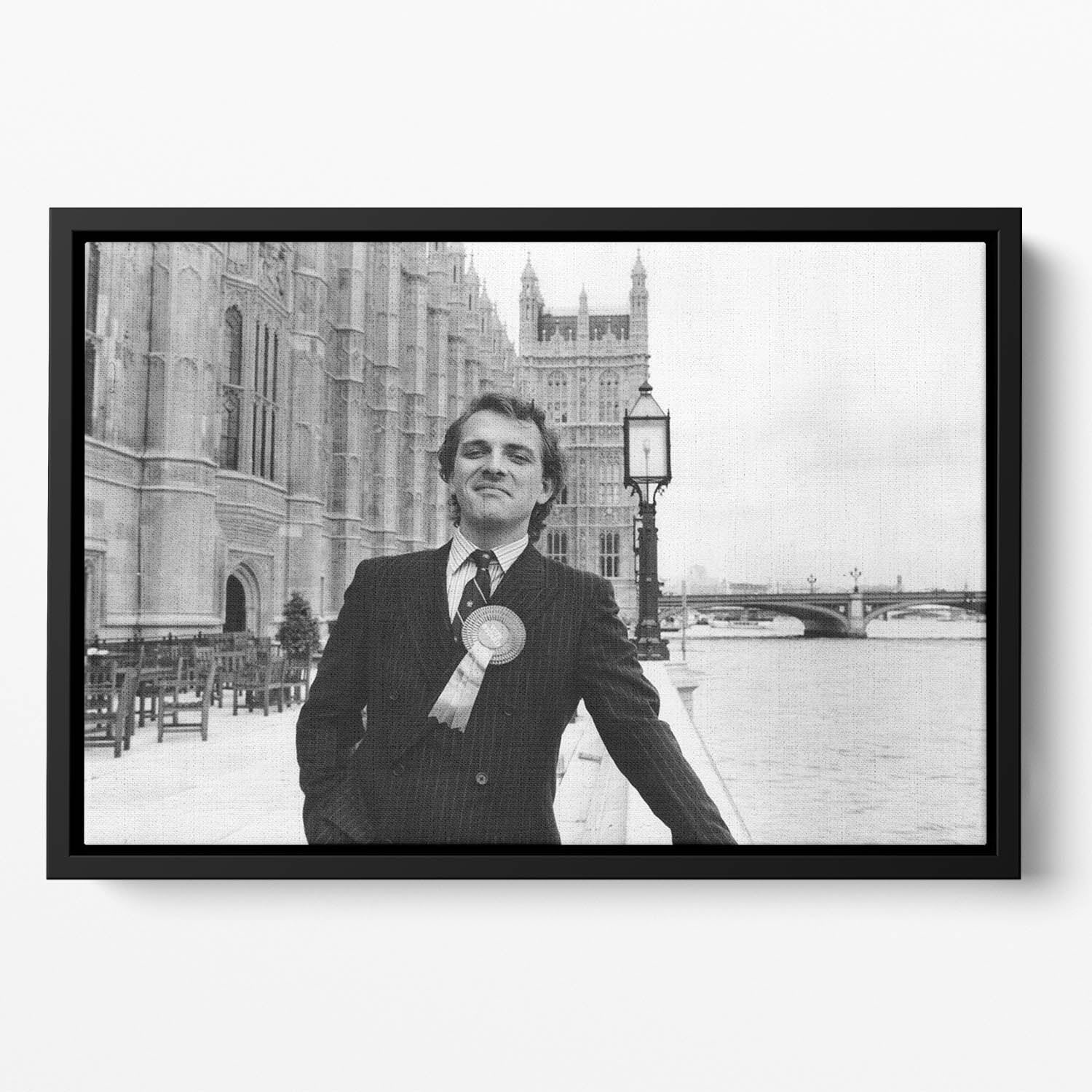 Rik Mayall as Alan B Stard Floating Framed Canvas