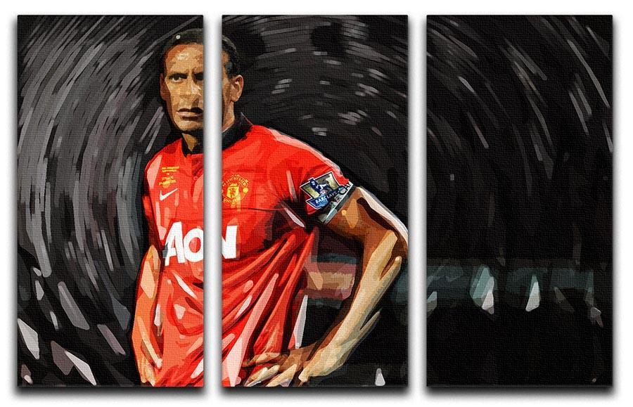 Rio Ferdinand Manchester United 3 Split Panel Canvas Print - Canvas Art Rocks - 1
