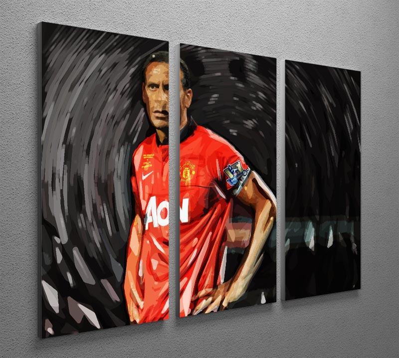 Rio Ferdinand Manchester United 3 Split Panel Canvas Print - Canvas Art Rocks - 2