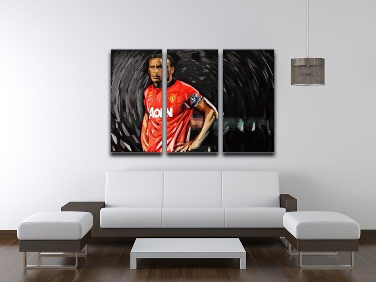 Rio Ferdinand Manchester United 3 Split Panel Canvas Print - Canvas Art Rocks - 3