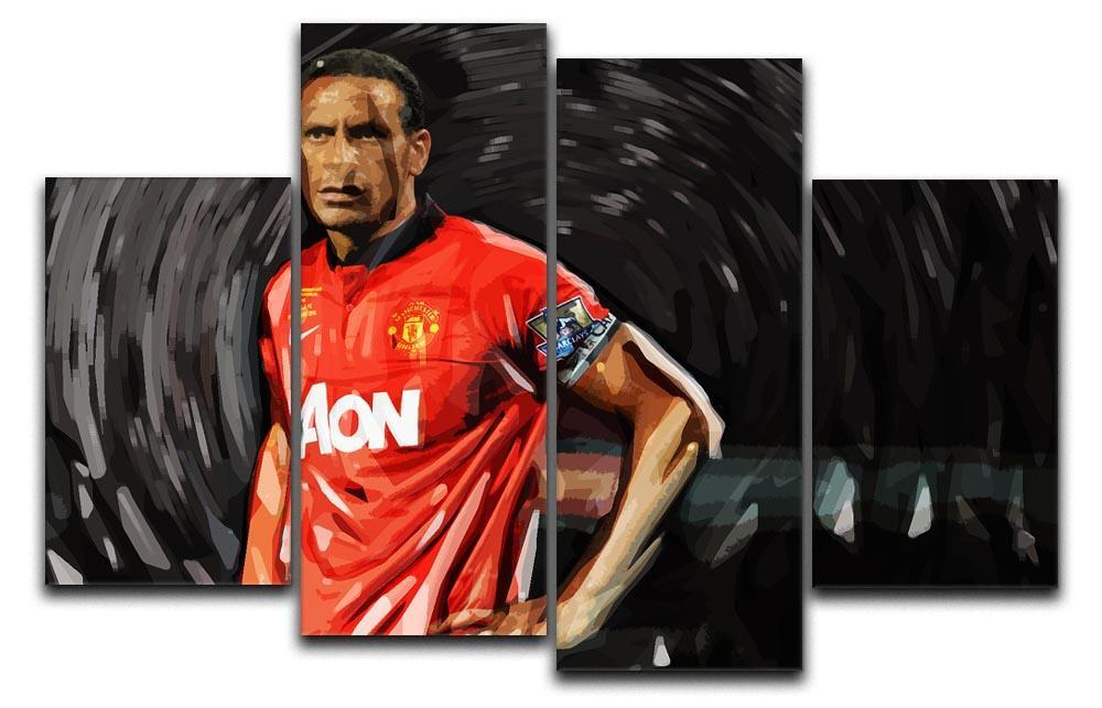Rio Ferdinand Manchester United 4 Split Panel Canvas  - Canvas Art Rocks - 1