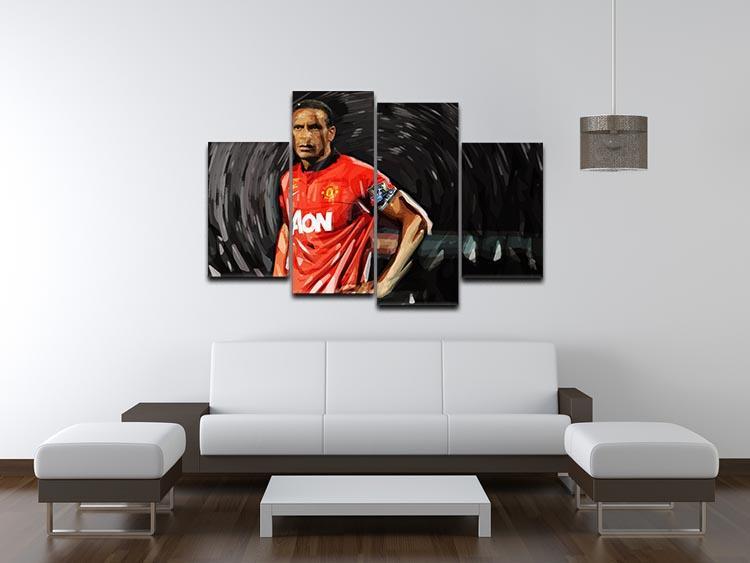 Rio Ferdinand Manchester United 4 Split Panel Canvas - Canvas Art Rocks - 3