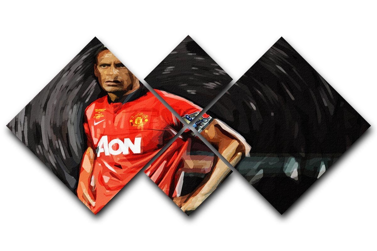 Rio Ferdinand Manchester United 4 Square Multi Panel Canvas  - Canvas Art Rocks - 1