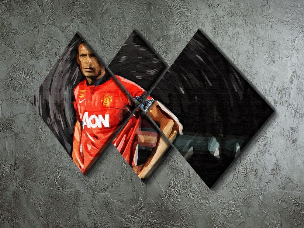 Rio Ferdinand Manchester United 4 Square Multi Panel Canvas - Canvas Art Rocks - 2