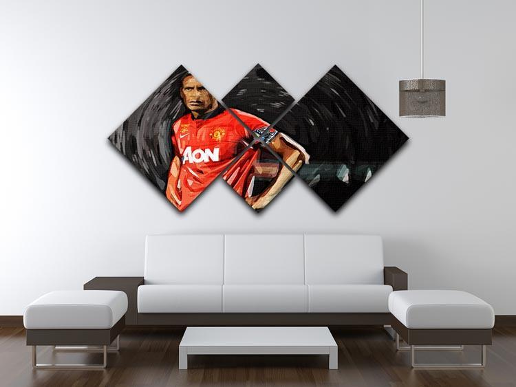 Rio Ferdinand Manchester United 4 Square Multi Panel Canvas - Canvas Art Rocks - 3