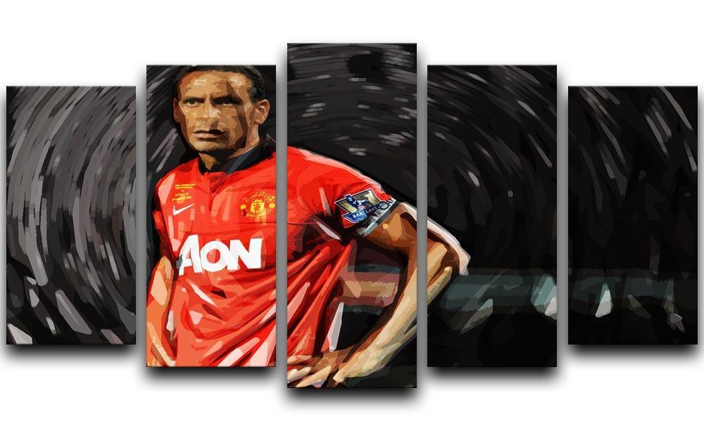 Rio Ferdinand Manchester United 5 Split Panel Canvas  - Canvas Art Rocks - 1