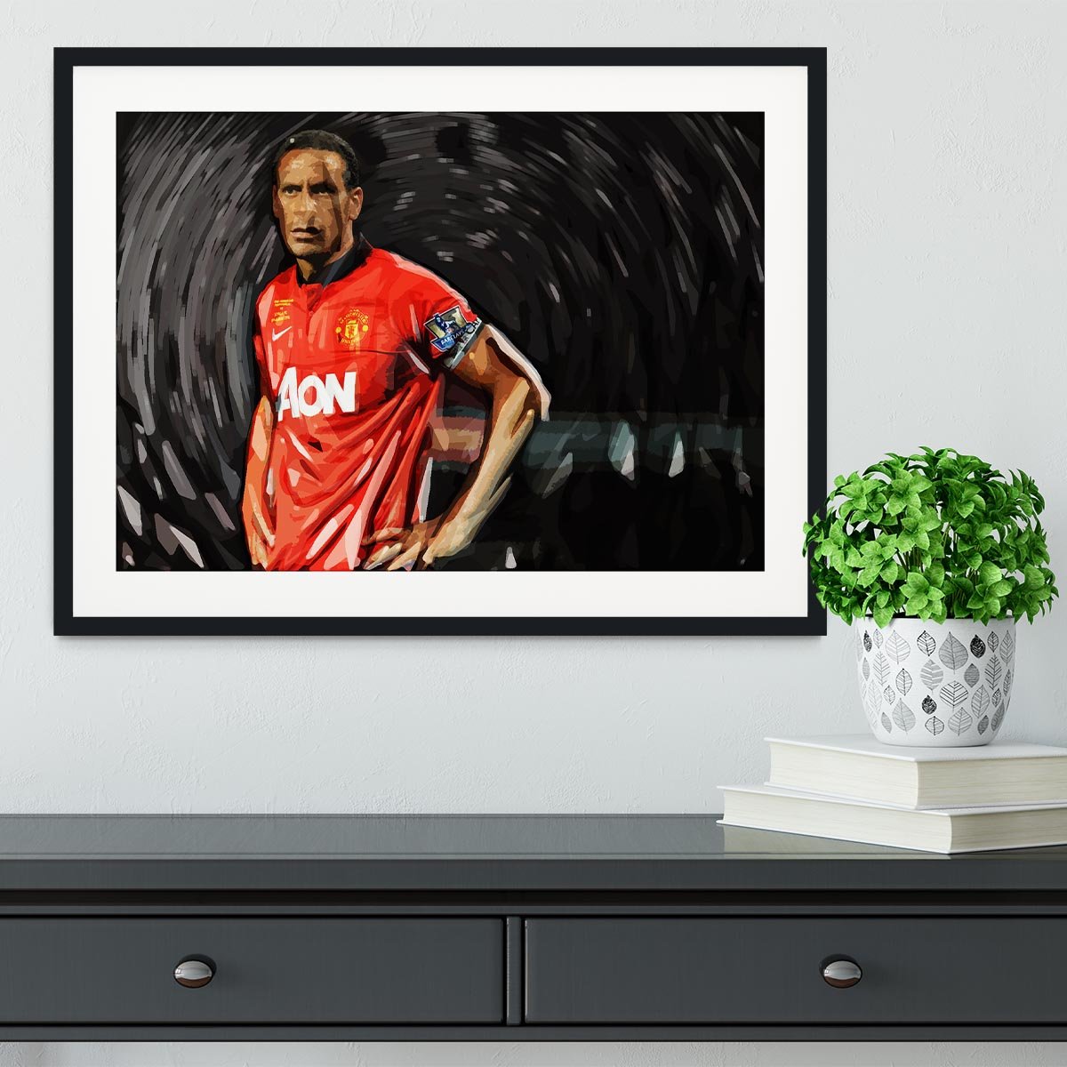 Rio Ferdinand Manchester United Framed Print - Canvas Art Rocks - 1