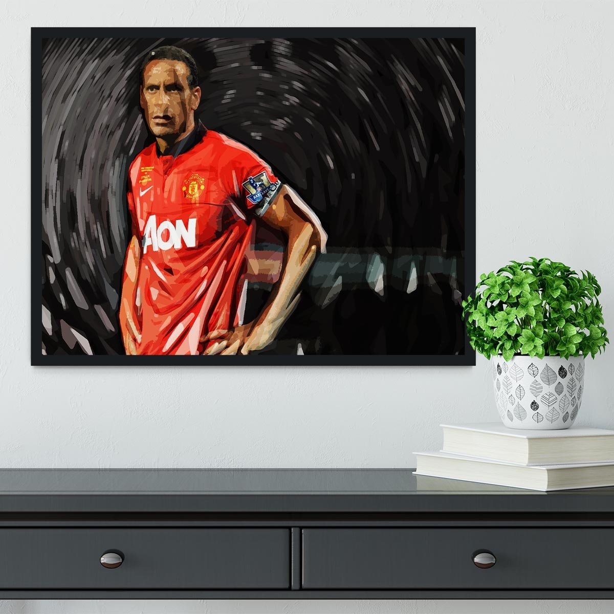 Rio Ferdinand Manchester United Framed Print - Canvas Art Rocks - 2
