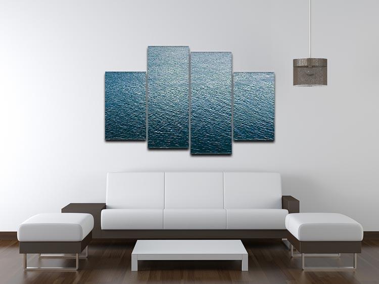 Ripple on blue water 4 Split Panel Canvas  - Canvas Art Rocks - 3