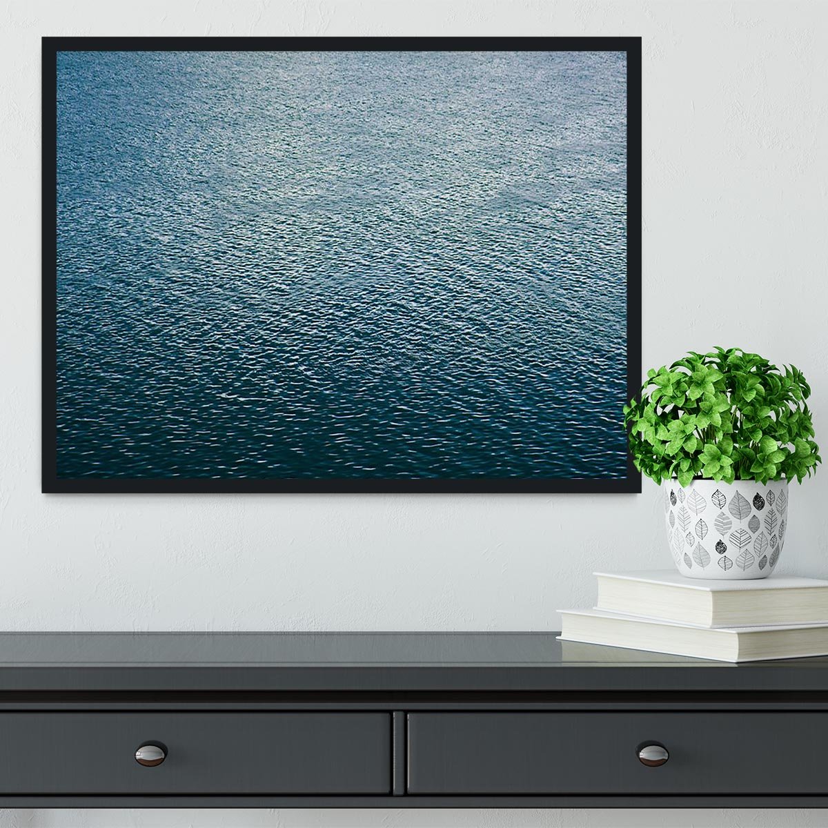 Ripple on blue water Framed Print - Canvas Art Rocks - 2