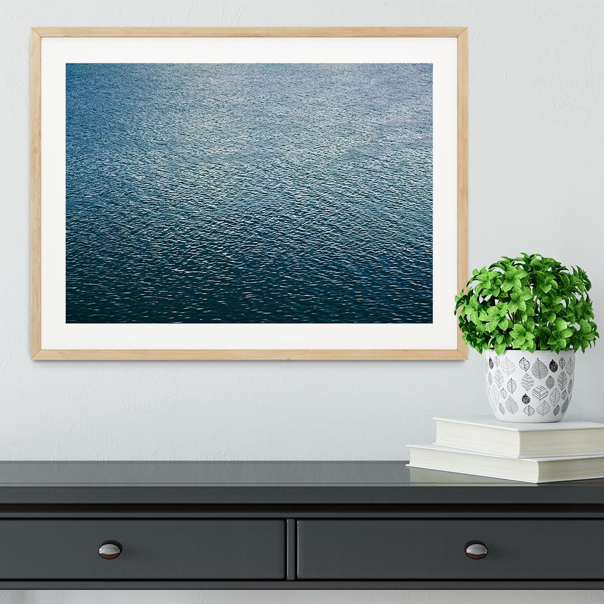 Ripple on blue water Framed Print - Canvas Art Rocks - 3
