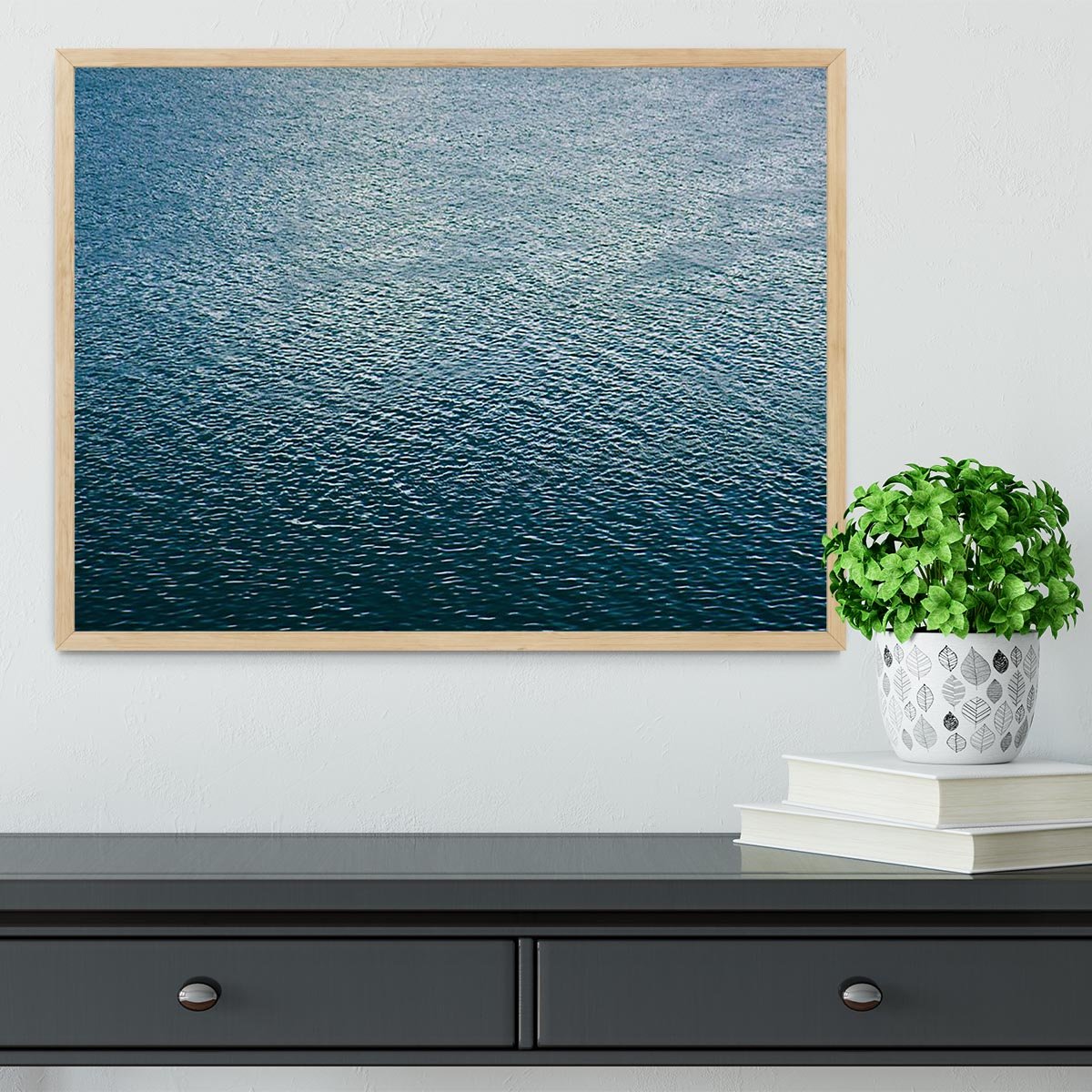 Ripple on blue water Framed Print - Canvas Art Rocks - 4