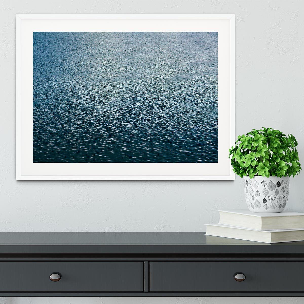 Ripple on blue water Framed Print - Canvas Art Rocks - 5