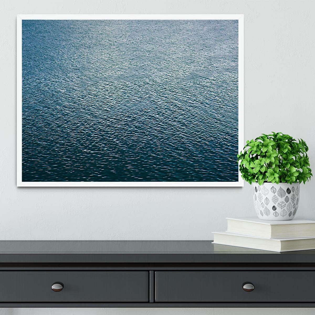Ripple on blue water Framed Print - Canvas Art Rocks -6