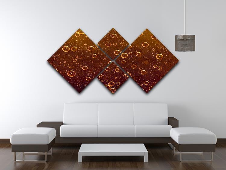Rising orange bubbles 4 Square Multi Panel Canvas  - Canvas Art Rocks - 3