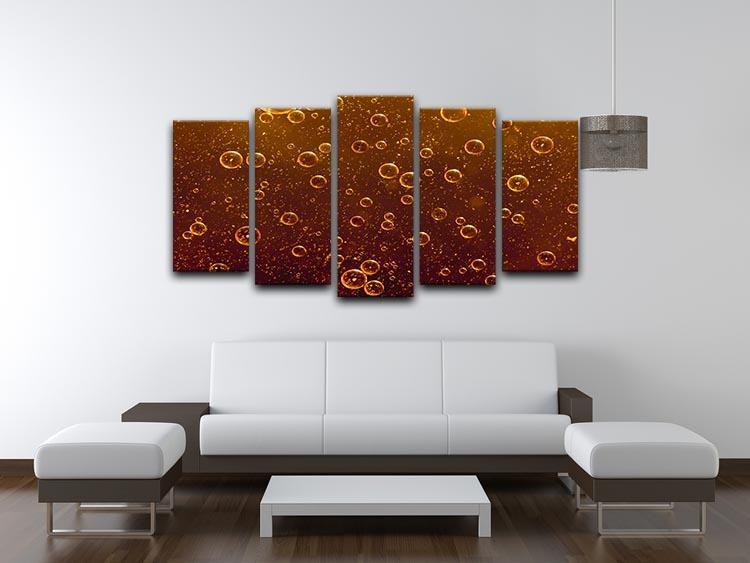 Rising orange bubbles 5 Split Panel Canvas  - Canvas Art Rocks - 3