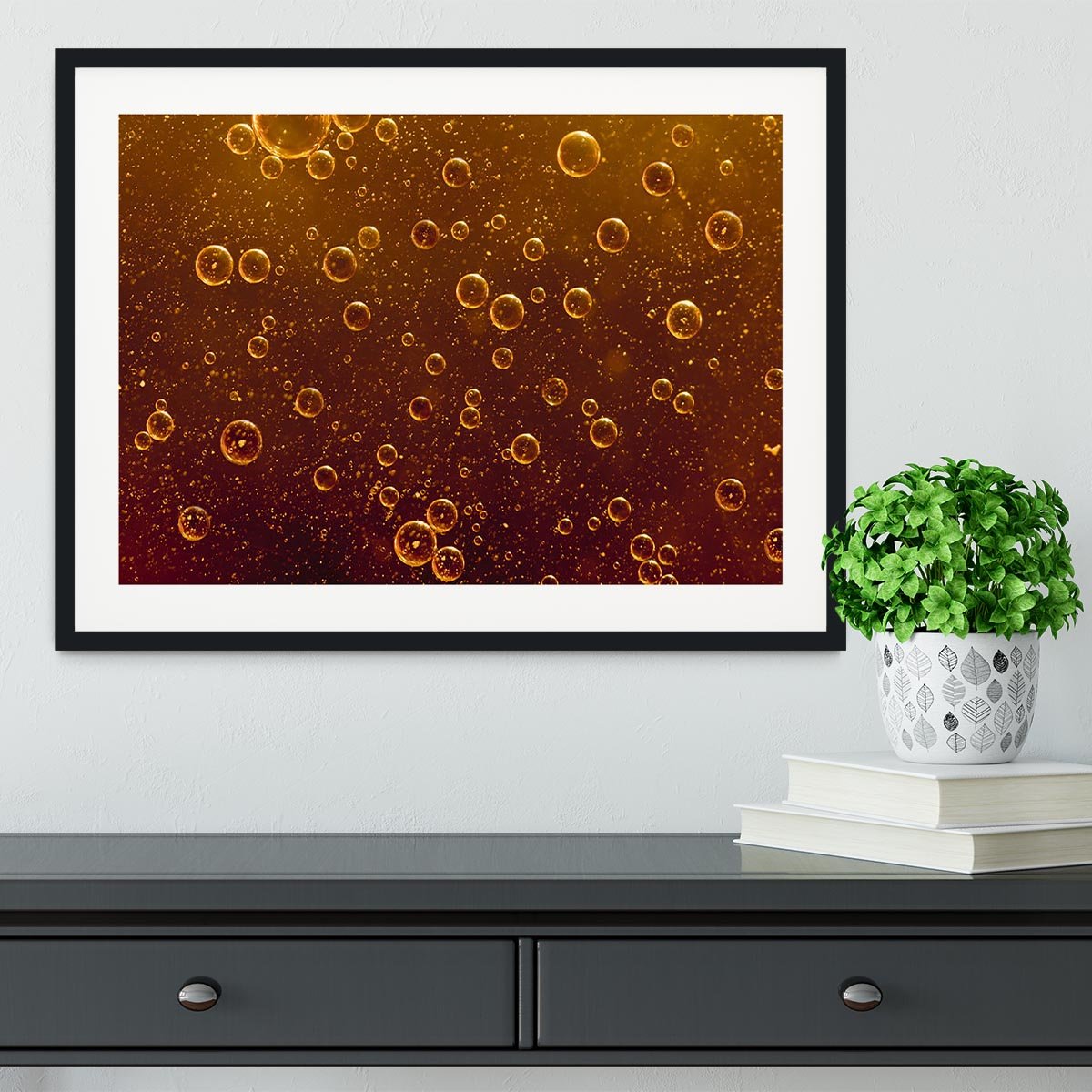 Rising orange bubbles Framed Print - Canvas Art Rocks - 1