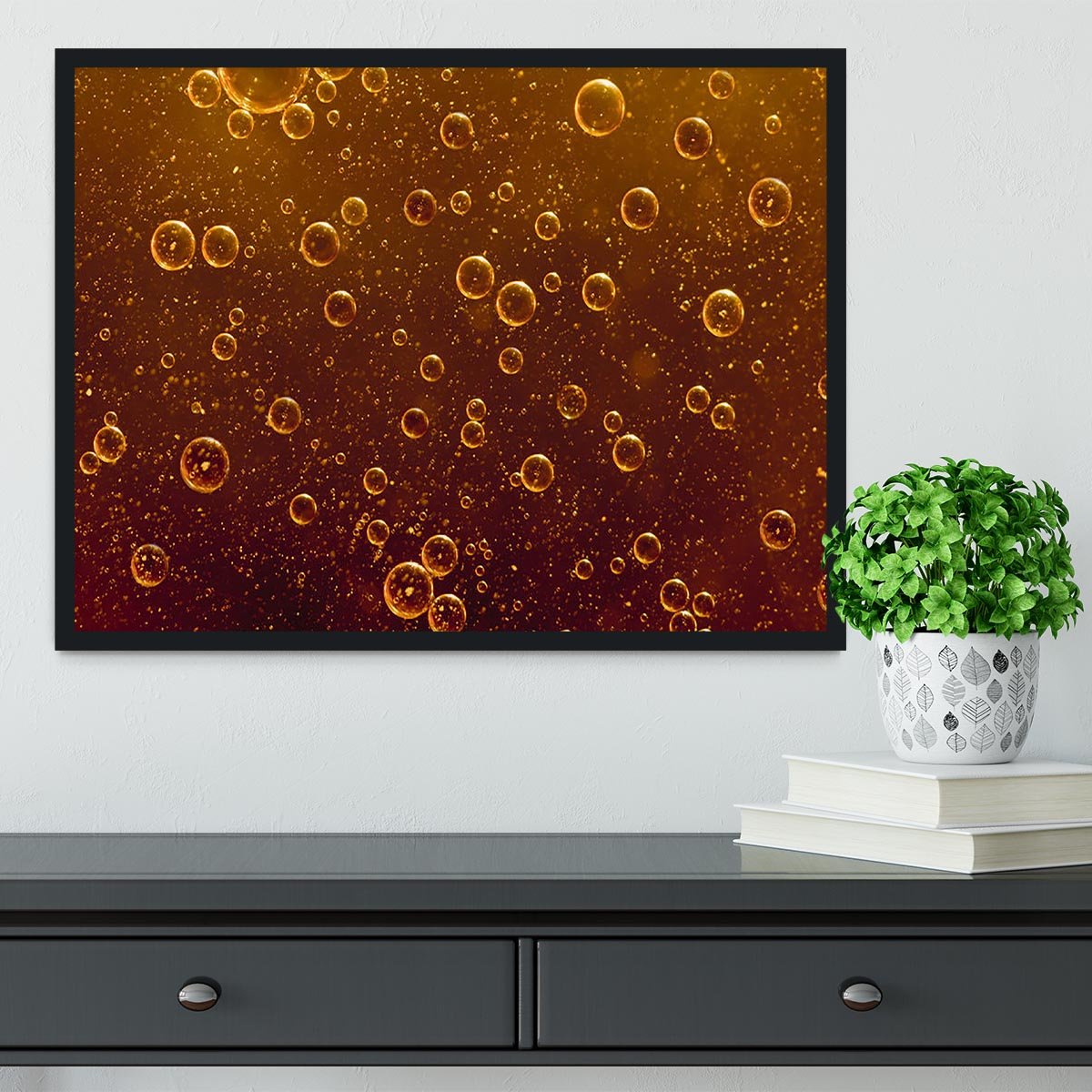 Rising orange bubbles Framed Print - Canvas Art Rocks - 2