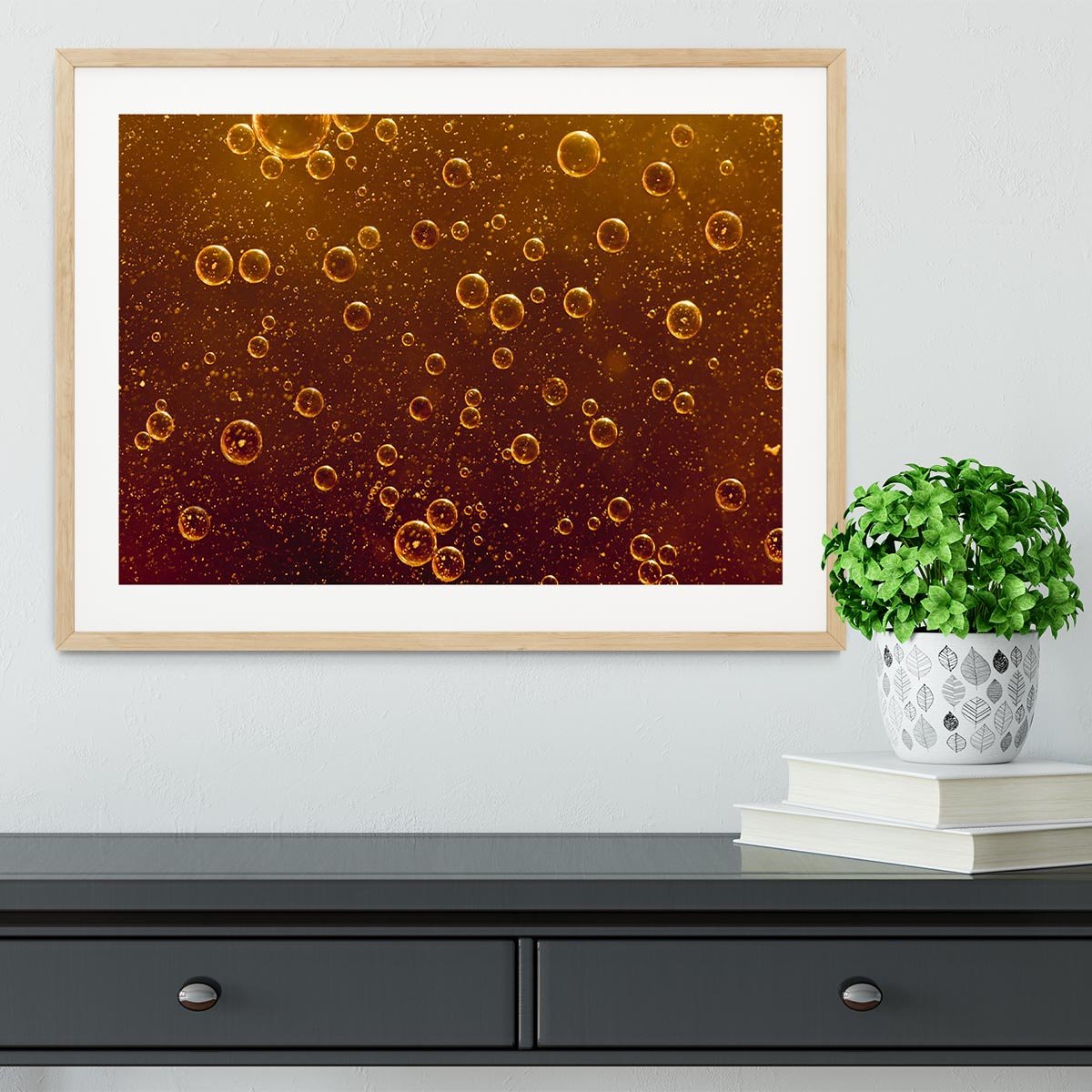 Rising orange bubbles Framed Print - Canvas Art Rocks - 3