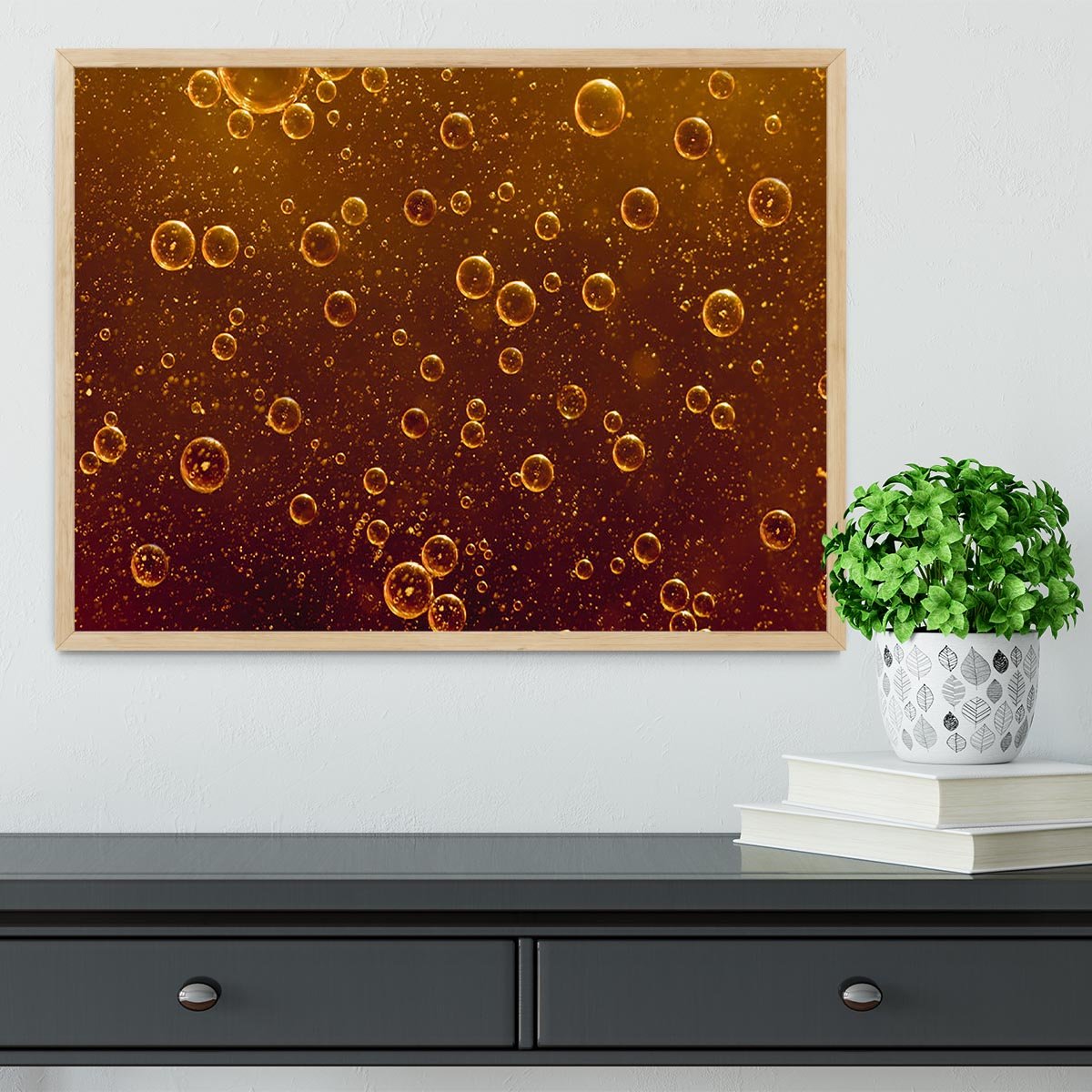 Rising orange bubbles Framed Print - Canvas Art Rocks - 4