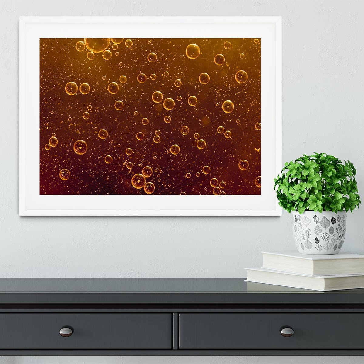 Rising orange bubbles Framed Print - Canvas Art Rocks - 5