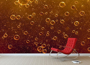 Rising orange bubbles Wall Mural Wallpaper - Canvas Art Rocks - 2