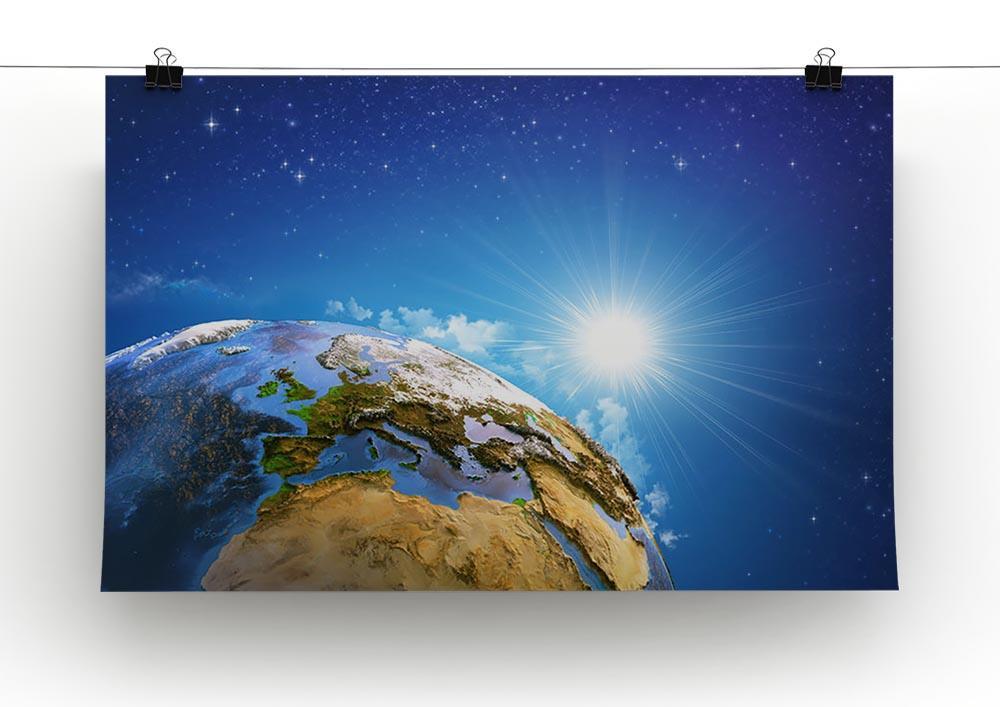 Rising sun over the Earth and its landforms Canvas Print or Poster - Canvas Art Rocks - 2