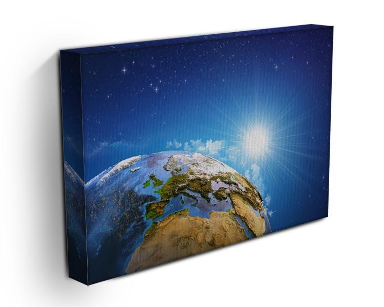 Rising sun over the Earth and its landforms Canvas Print or Poster - Canvas Art Rocks - 3