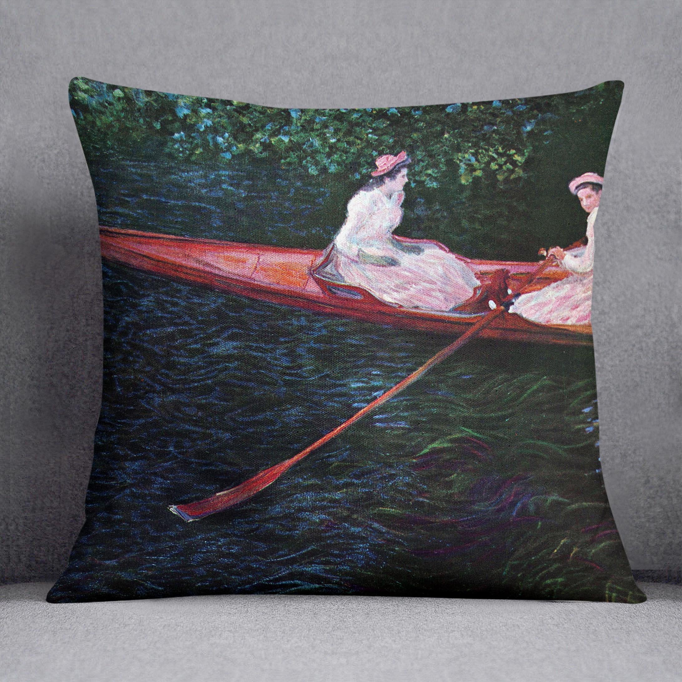 River Epte by Monet Throw Pillow