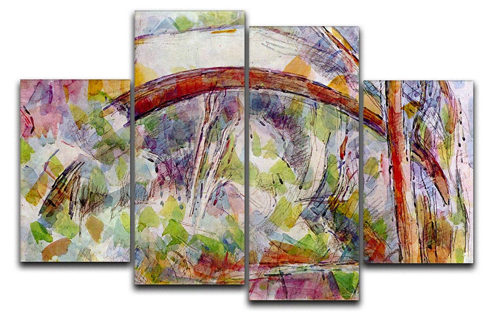 River at the Bridge of Three Sources by Cezanne 4 Split Panel Canvas - Canvas Art Rocks - 1
