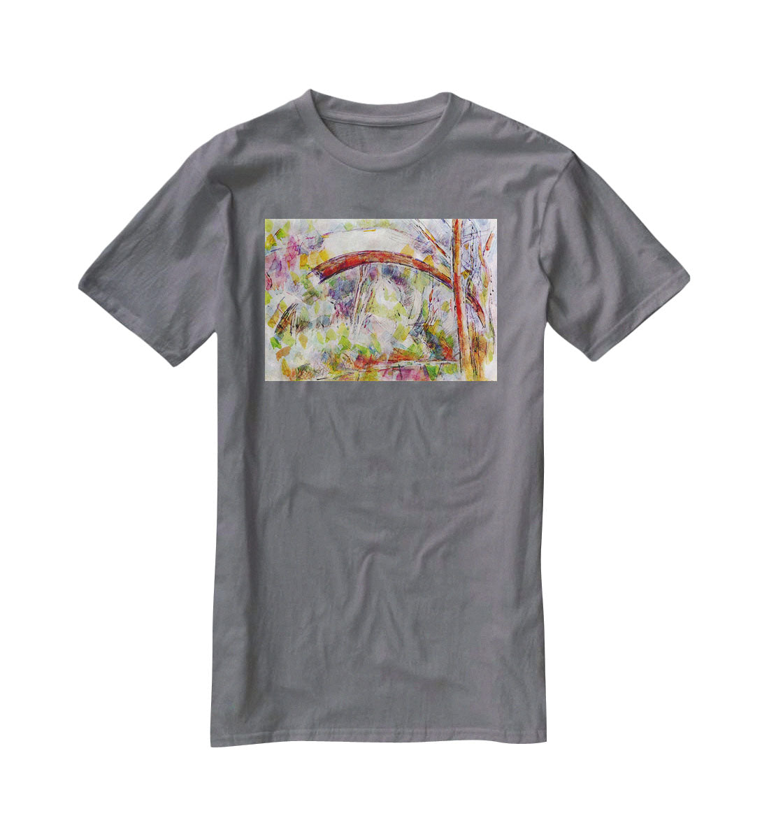 River at the Bridge of Three Sources by Cezanne T-Shirt - Canvas Art Rocks - 3