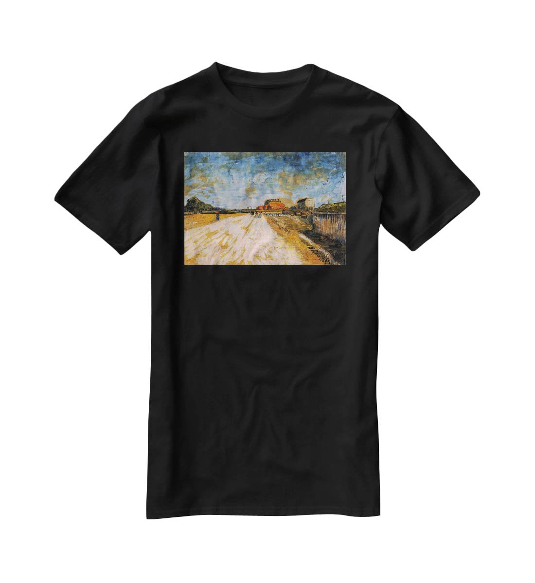 Road Running Beside the Paris Ramparts by Van Gogh T-Shirt - Canvas Art Rocks - 1
