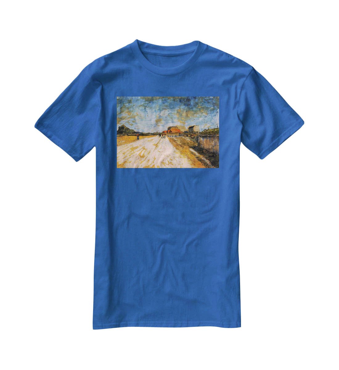 Road Running Beside the Paris Ramparts by Van Gogh T-Shirt - Canvas Art Rocks - 2
