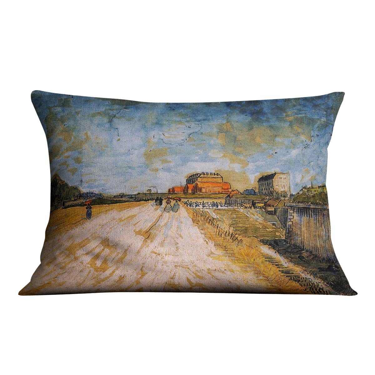 Road Running Beside the Paris Ramparts by Van Gogh Throw Pillow