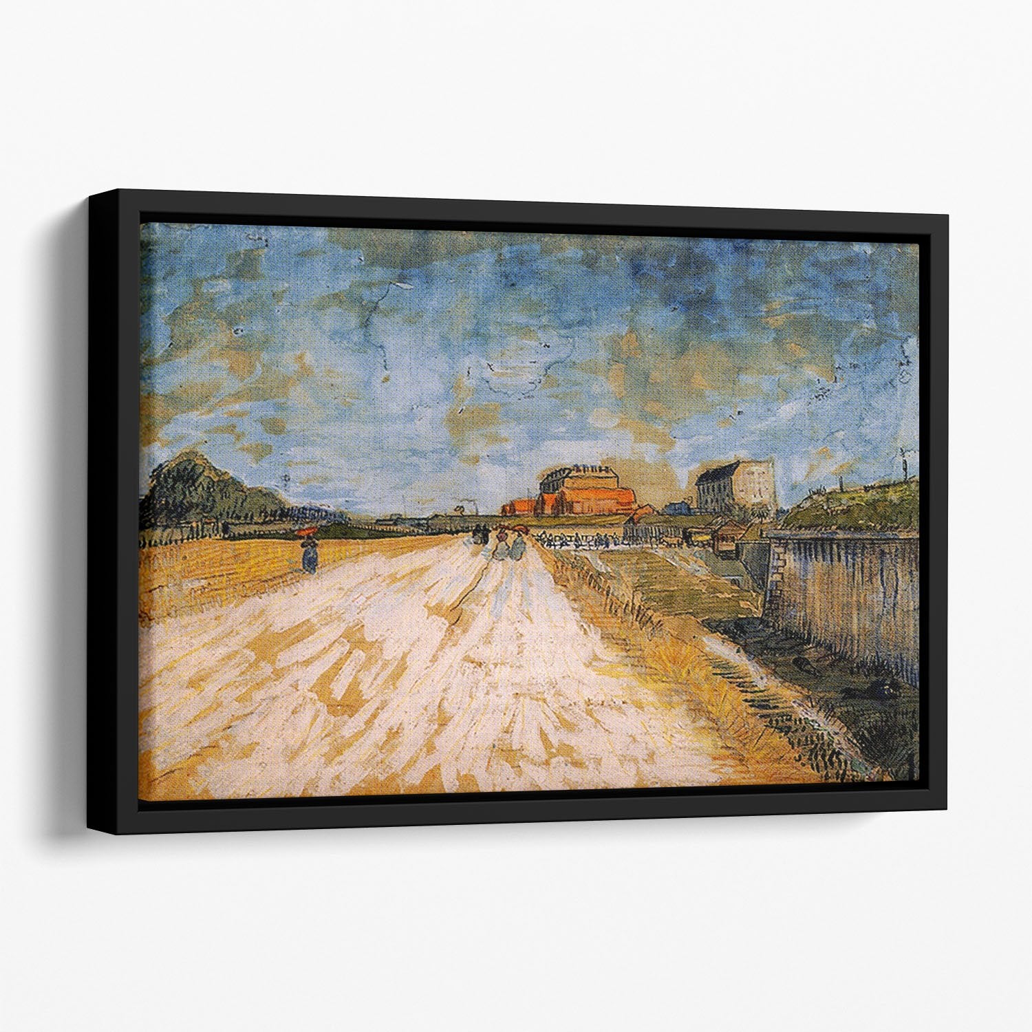 Road Running Beside the Paris Ramparts by Van Gogh Floating Framed Canvas