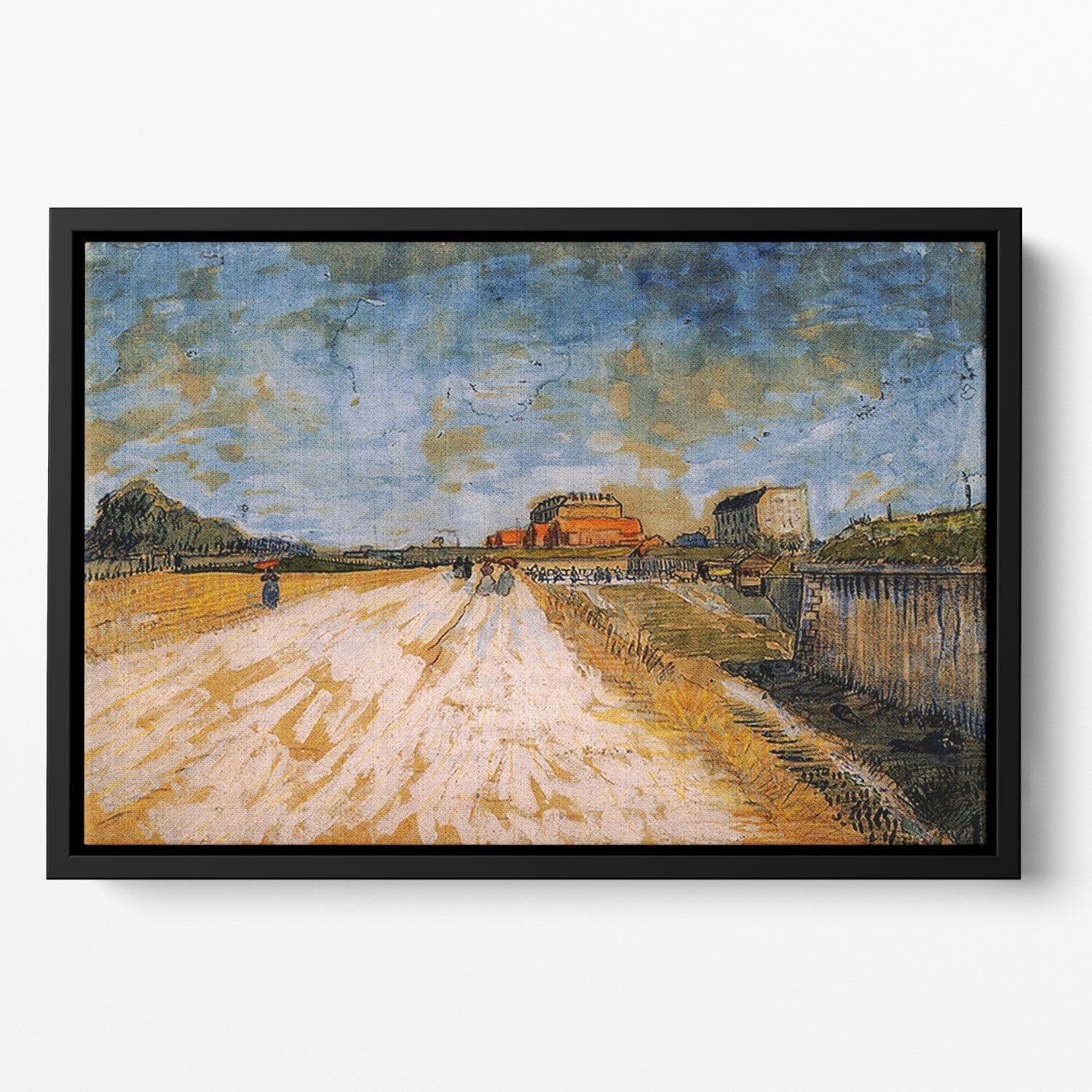 Road Running Beside the Paris Ramparts by Van Gogh Floating Framed Canvas
