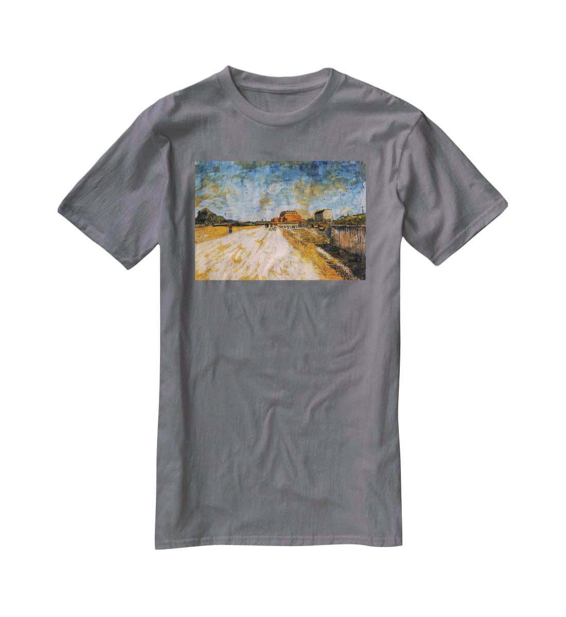Road Running Beside the Paris Ramparts by Van Gogh T-Shirt - Canvas Art Rocks - 3