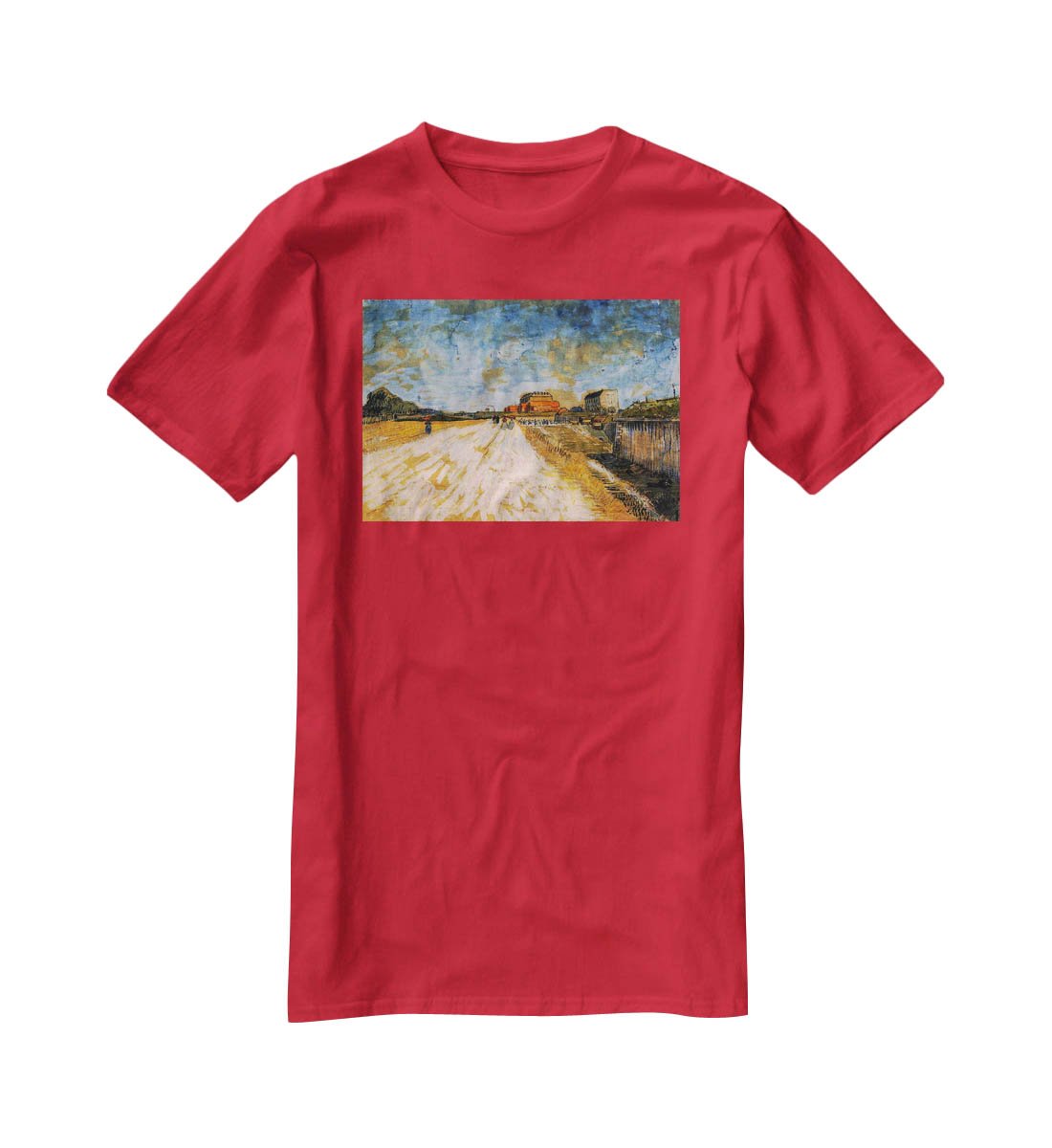 Road Running Beside the Paris Ramparts by Van Gogh T-Shirt - Canvas Art Rocks - 4