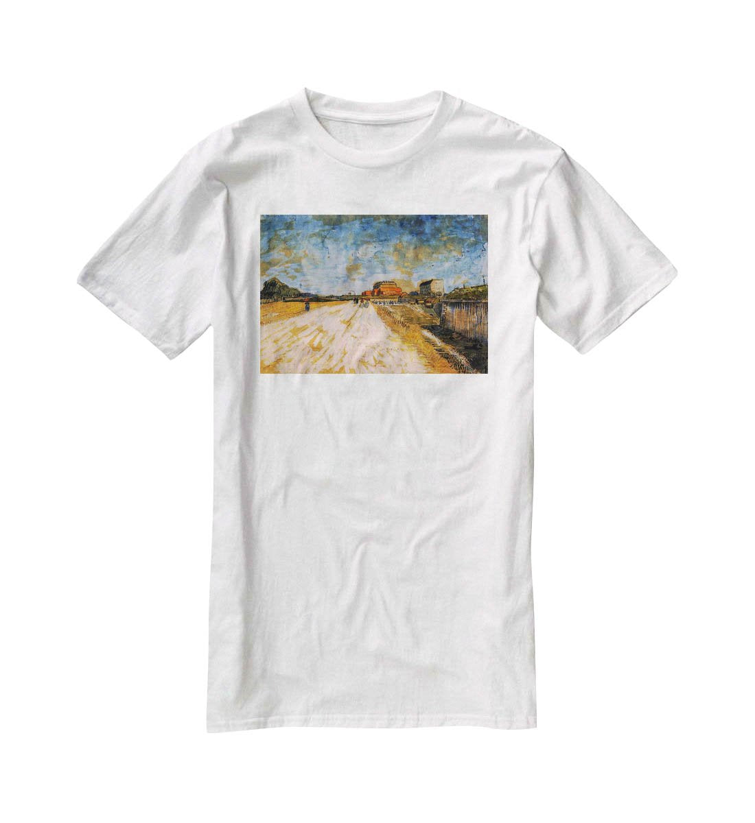 Road Running Beside the Paris Ramparts by Van Gogh T-Shirt - Canvas Art Rocks - 5