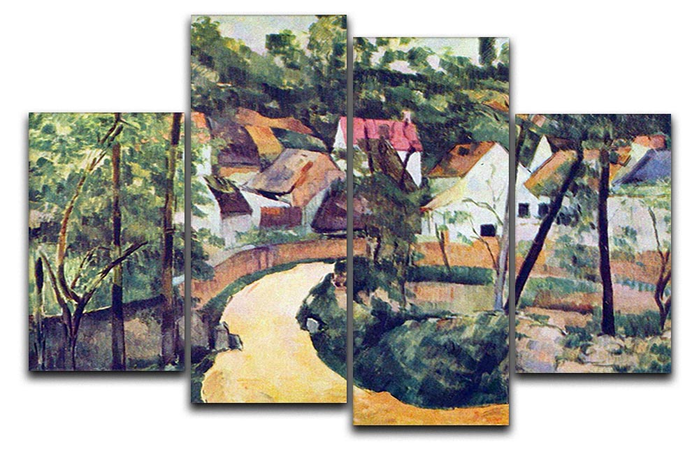Road bend by Cezanne 4 Split Panel Canvas - Canvas Art Rocks - 1